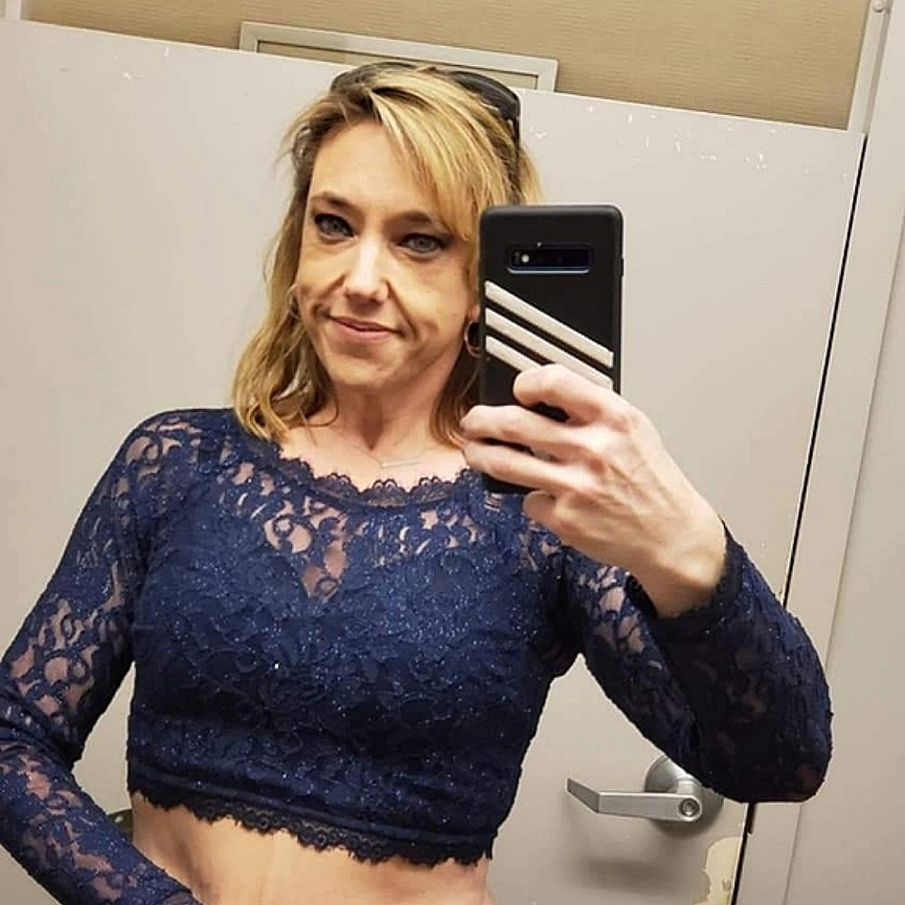 Deep navy sparkly lace crop top